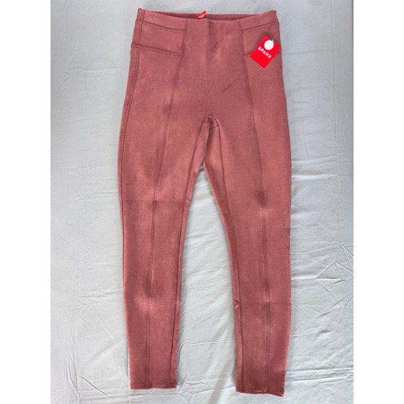 SPANX Pants - Spanx Faux Suede Pull On Leggings In Rich Rose. Women's Size XSP, NWT!!